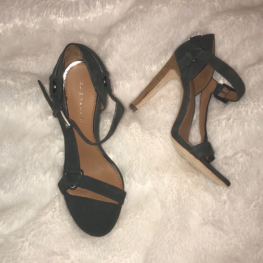 Elie Tahari Green Suede Strappy Heel